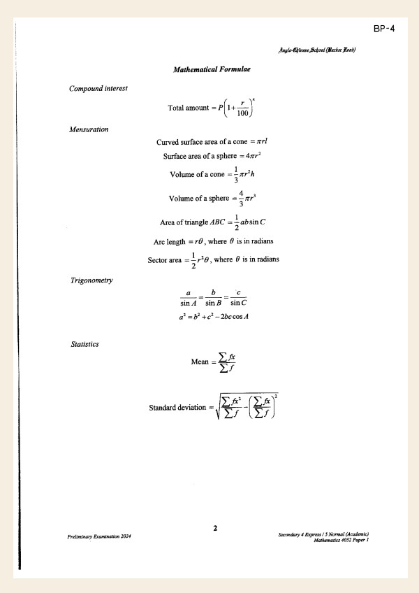 2024年O水准数学预考试卷1-新加坡英华自主学校 2024年O水准数学预考试卷1-新加坡英华自主学校