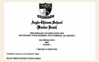 2024年O水准数学预考试卷1-新加坡英华自主学校